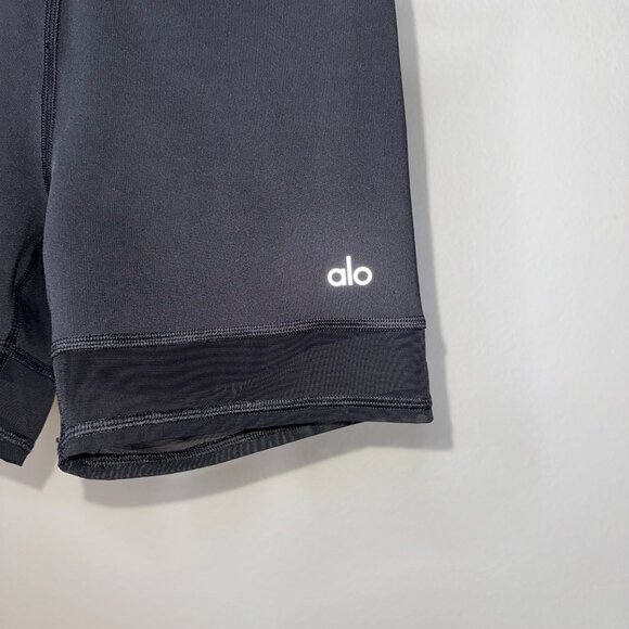 Alo Yoga 5" Airlift Double Trouble Biker Short w/ Mesh • Black • Women’s M NWOT - Picture 10 of 12